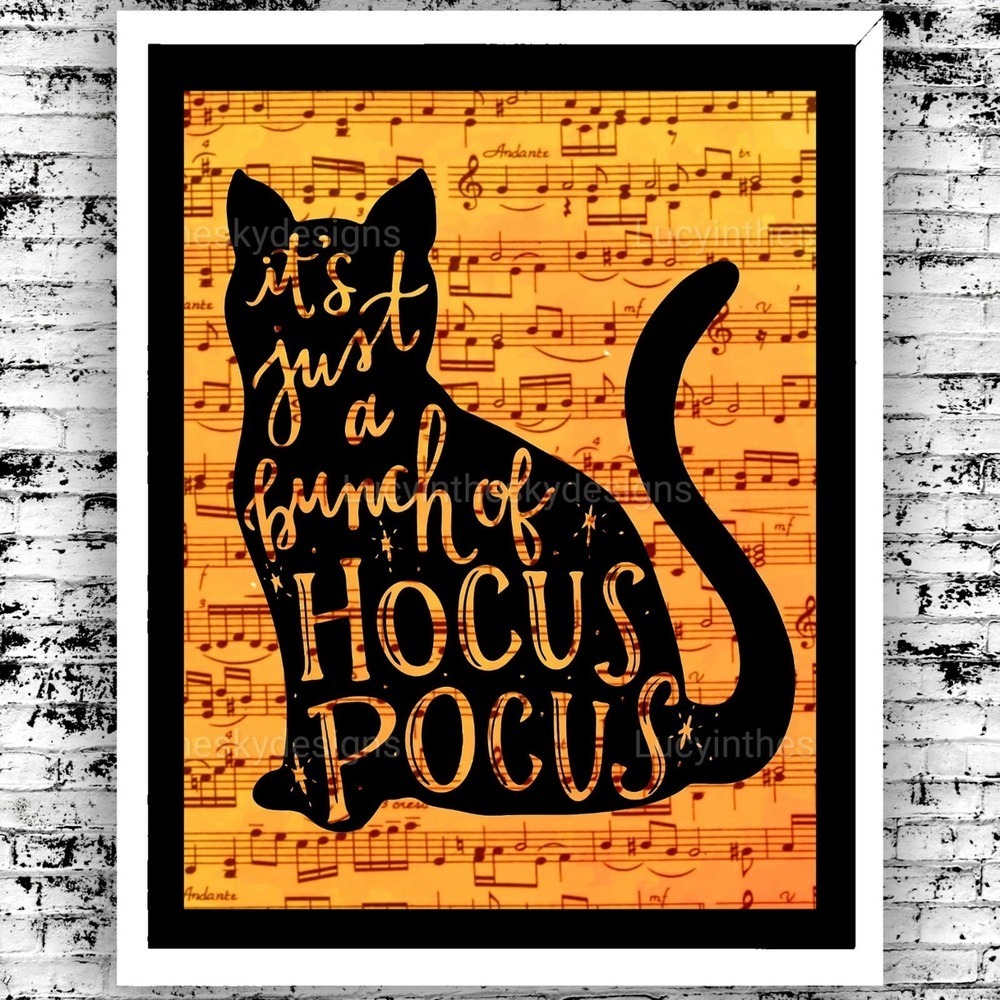 Binx Black Cat Hocus Pocus Halloween Art Print 8.5x11 Home Decor
